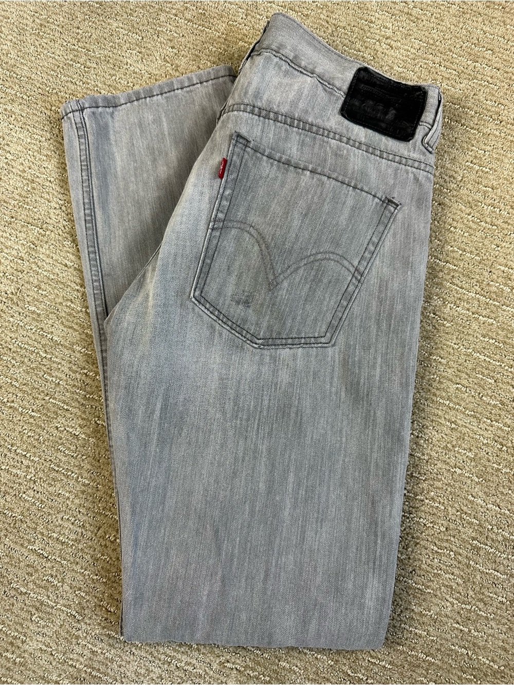 Levi's Men's Light Grey Slim-Straight Jeans Minimalist Jorts Cut Offs 36x32